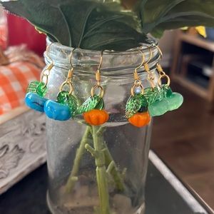 Pumpkin earrings lampglass